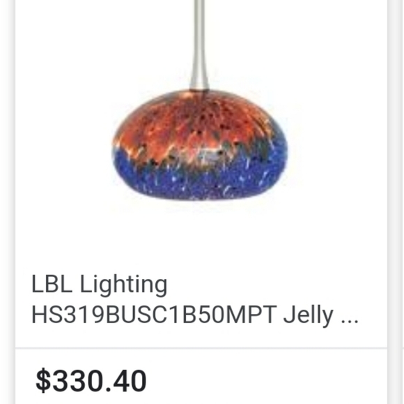 NLA Rare Blue Jelly 1-Light Murano Glass Pendant